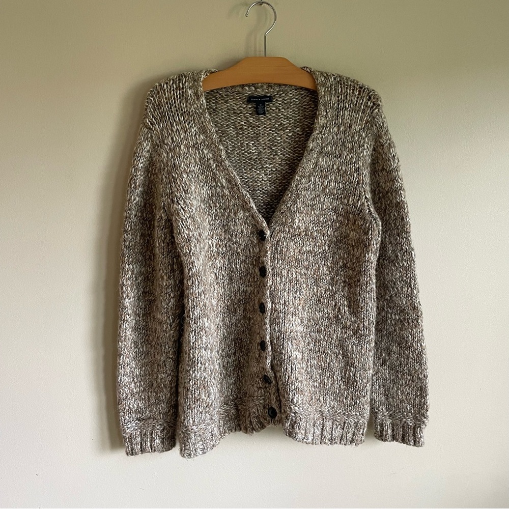 Tommy Hilfiger Wool Chunky Knit Cardigan Sweater Womens Size XL